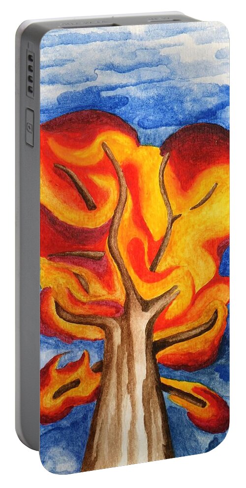 Nature Portable Battery Charger featuring the painting Autumn Tree 2019 II by Robert Morin