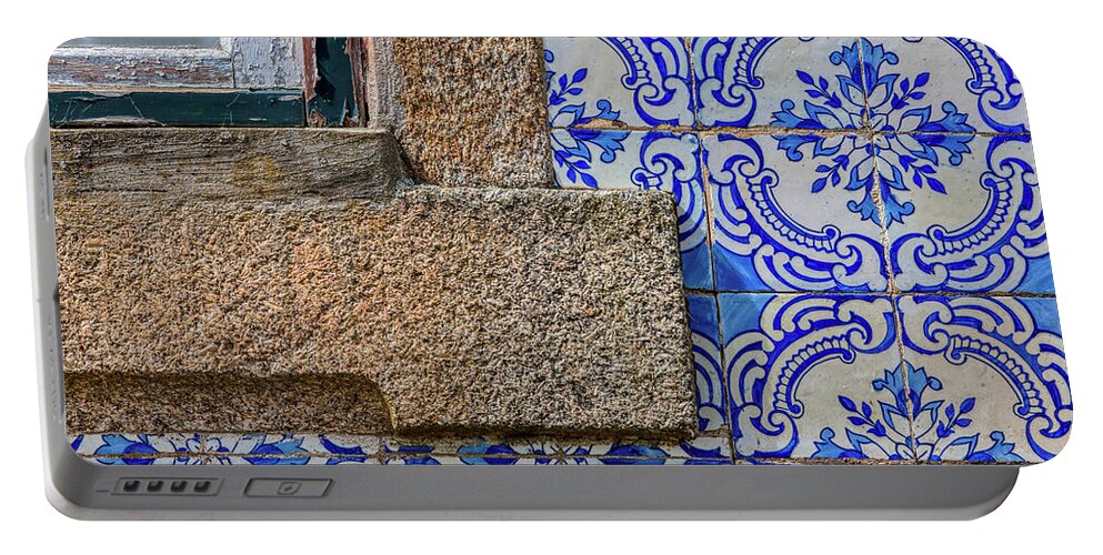 Arabic Portable Battery Charger featuring the photograph Azulejo Tile of Portugal by David Letts