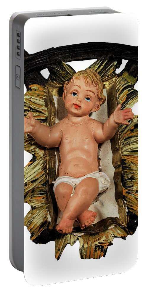 Baby Portable Battery Charger featuring the drawing Baby Jesus in the Nativity Scene by CSA Images