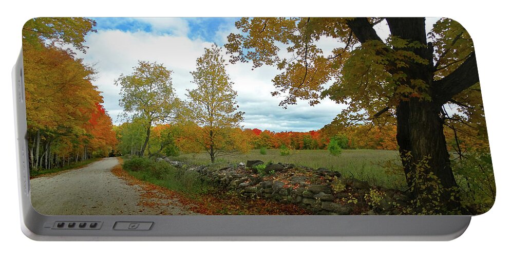 October Portable Battery Charger featuring the photograph Back Road Fall Colors by David T Wilkinson