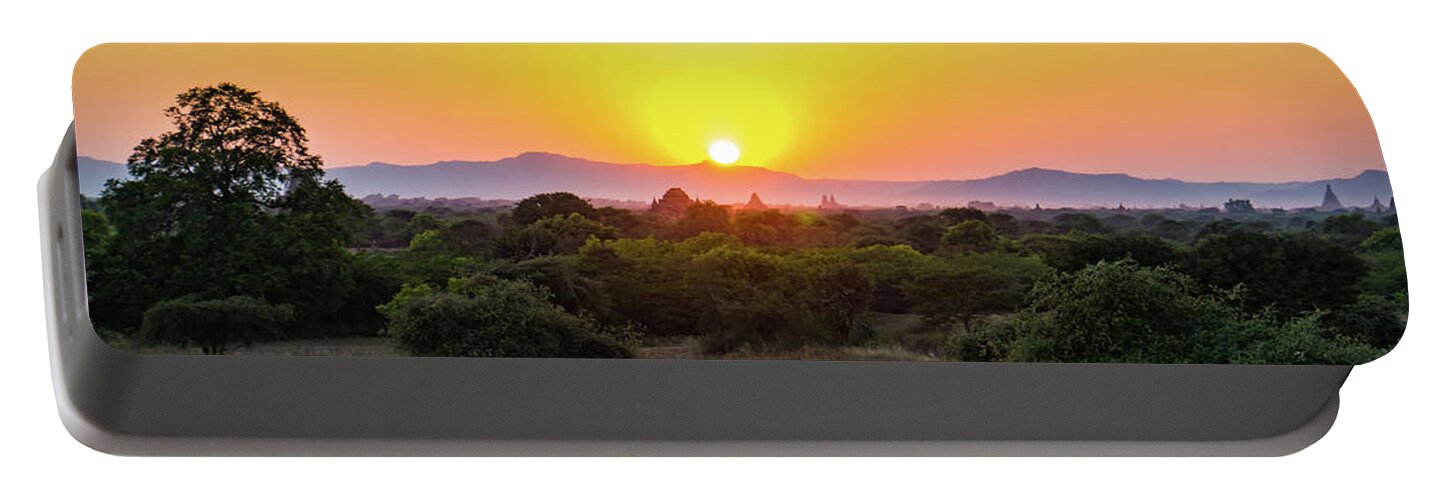 Travel Portable Battery Charger featuring the photograph Bagan sunset by Ann Moore