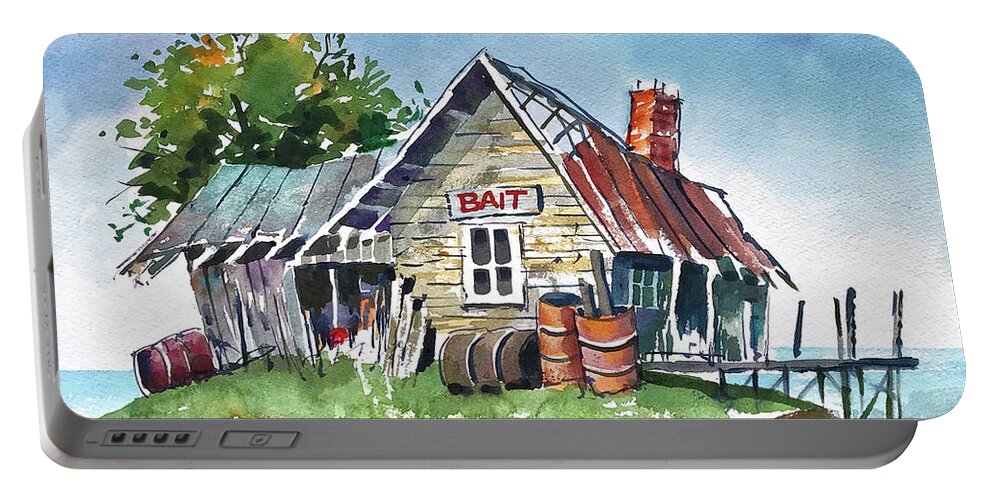 Bait Portable Battery Charger featuring the painting Bait by Rick Mock