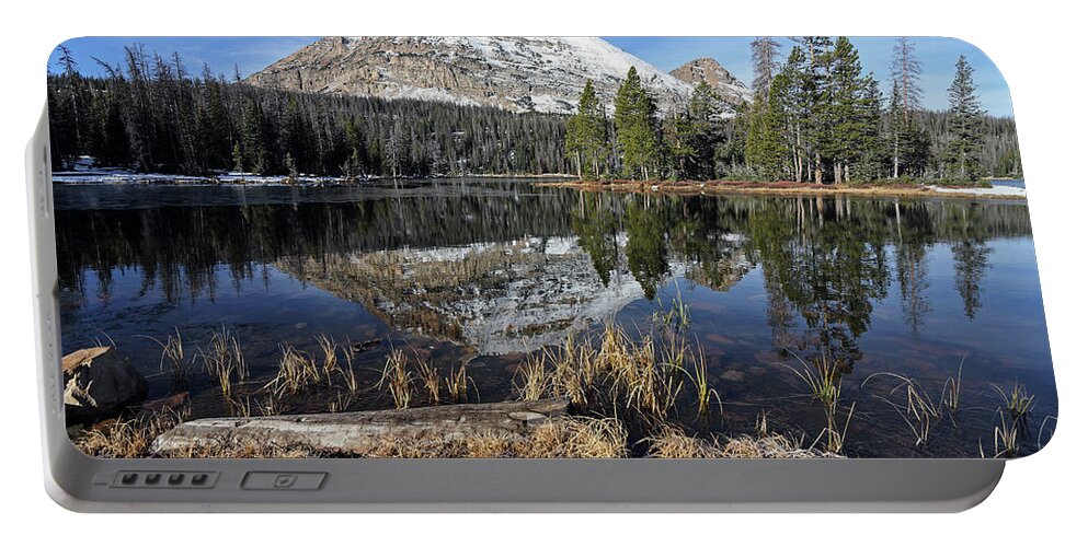 Utah Portable Battery Charger featuring the photograph Bald Mountain and Mirror Lake - Uinta Mountains, Utah by Brett Pelletier