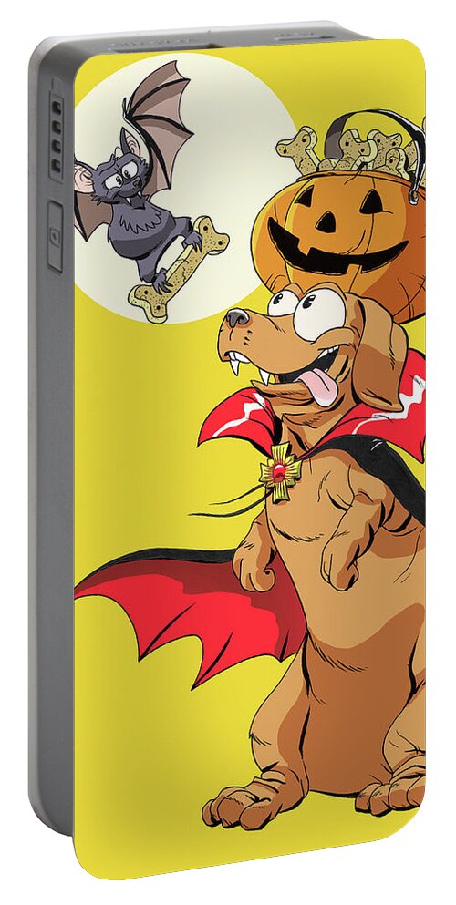 Vampire Portable Battery Charger featuring the digital art Bat wings and Dog Treats by Kynn Peterkin