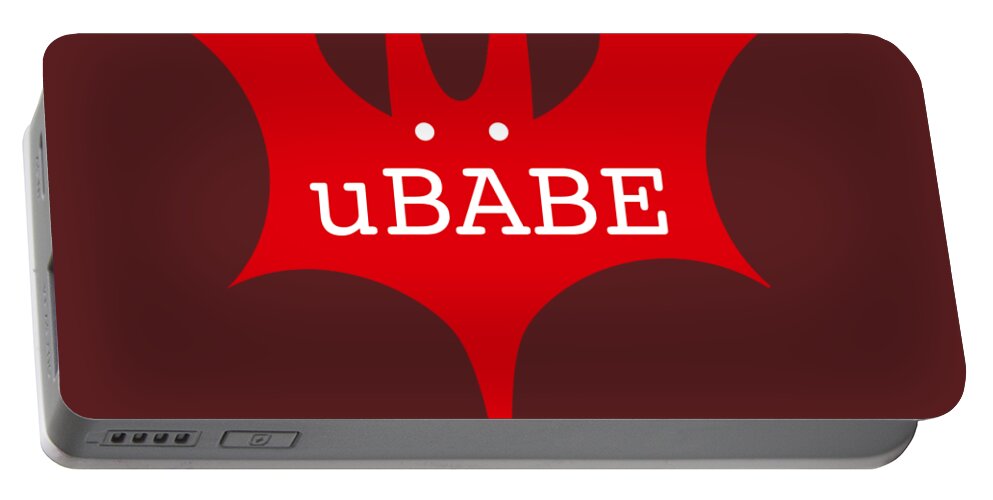 Ubabe Portable Battery Charger featuring the digital art BatBABE by Ubabe Style