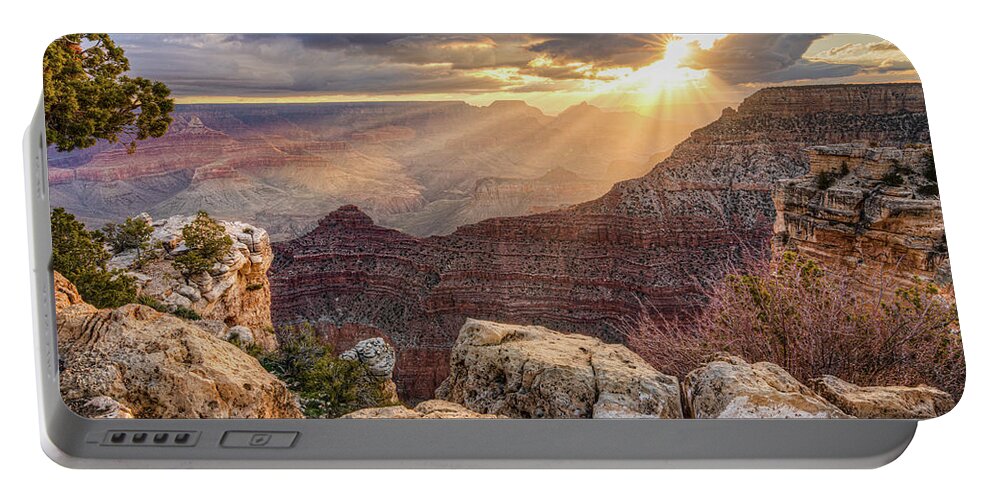 Grand Canyon Portable Battery Charger featuring the photograph Bathed in Light by Judi Kubes