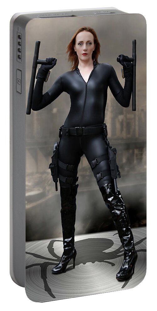 Black Portable Battery Charger featuring the photograph Batons Of The Black Widow by Jon Volden
