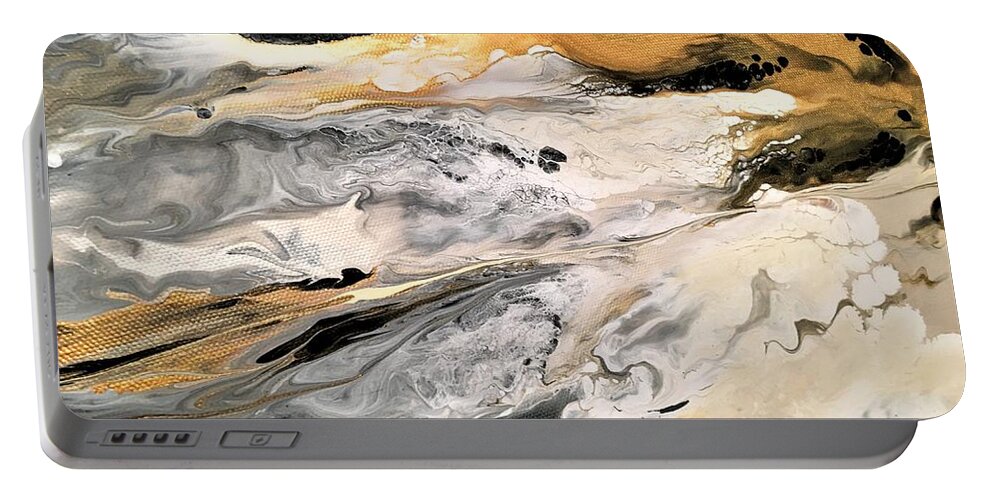 Abstract Portable Battery Charger featuring the painting Be 1 by Soraya Silvestri