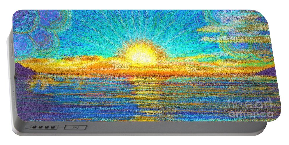 Beach Portable Battery Charger featuring the painting Beach 1 6 2019 by Hidden Mountain