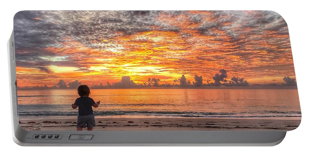 Florida Portable Battery Charger featuring the photograph Beach Baby Sunrise 2 Delray Beach Florida by Lawrence S Richardson Jr