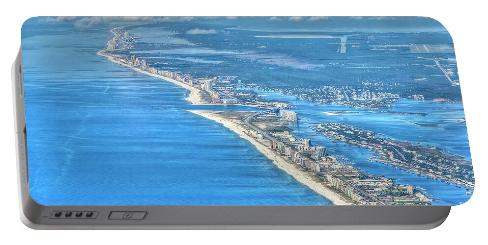 Gulf Shores Portable Battery Charger featuring the photograph BeachMiles-5137-tonemapped by Gulf Coast Aerials -