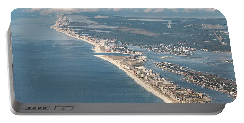 Gulf Shores Portable Battery Charger featuring the photograph BeachMiles-Natural-5137 by Gulf Coast Aerials -