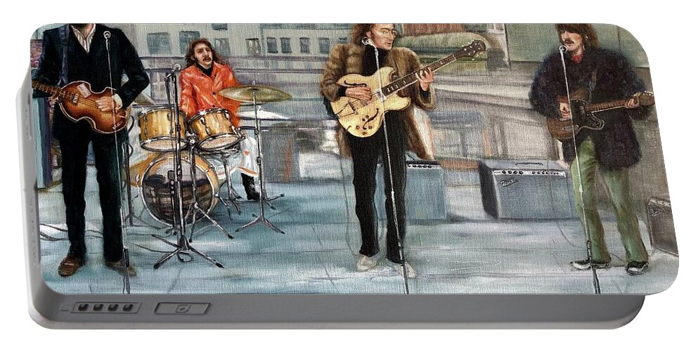 Beatles Portable Battery Charger featuring the photograph Beatles Last Concert by Leland Castro