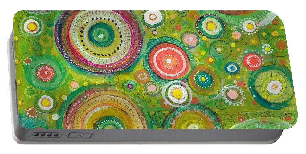 Beautiful Chaos Portable Battery Charger featuring the painting Beautiful Chaos by Tanielle Childers