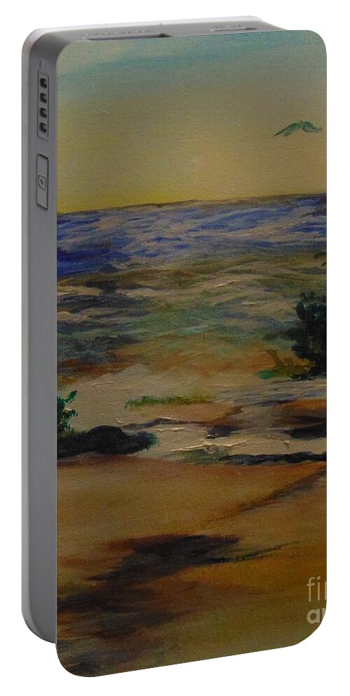 Plen Aire Portable Battery Charger featuring the painting Before the Fog by Saundra Johnson