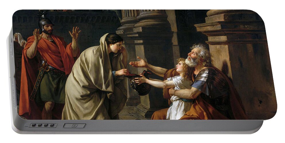 Belisarius Portable Battery Charger featuring the painting Belisarius by Jacques Louis David by Rolando Burbon