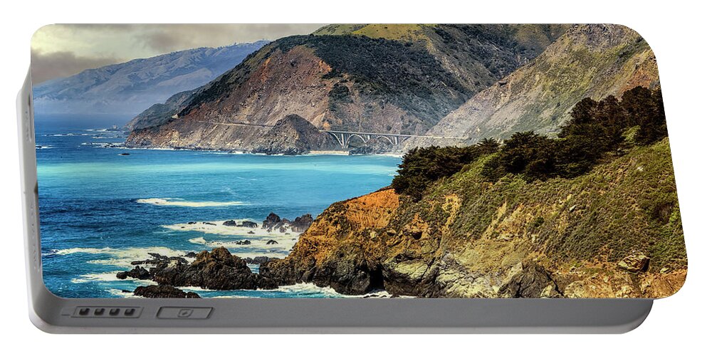 Beach Portable Battery Charger featuring the photograph Big Creek Bridge by Maria Coulson