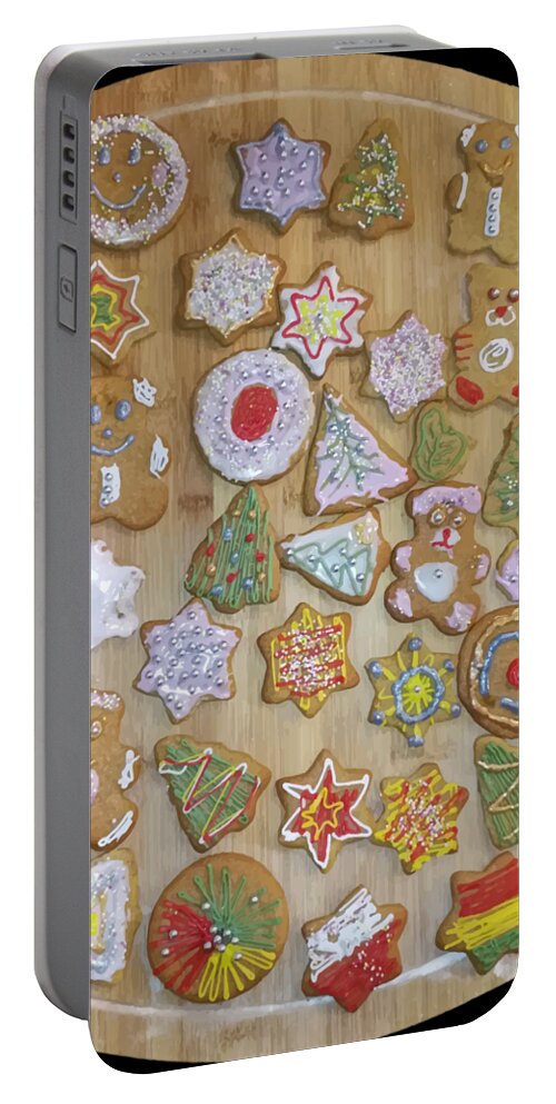 Big-gingerbreads Portable Battery Charger featuring the digital art Big Gingerbreads by Piotr Dulski