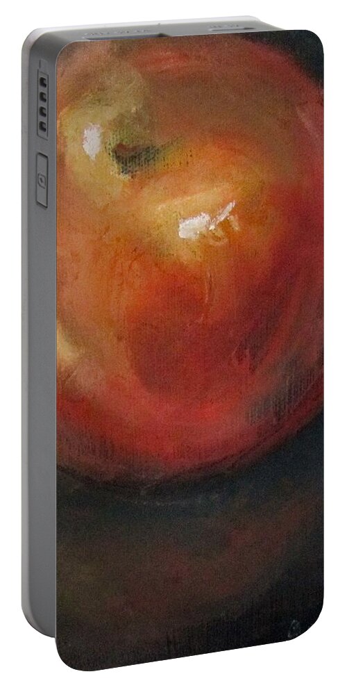 Fruit Portable Battery Charger featuring the painting Big Red Apple by Barbara O'Toole