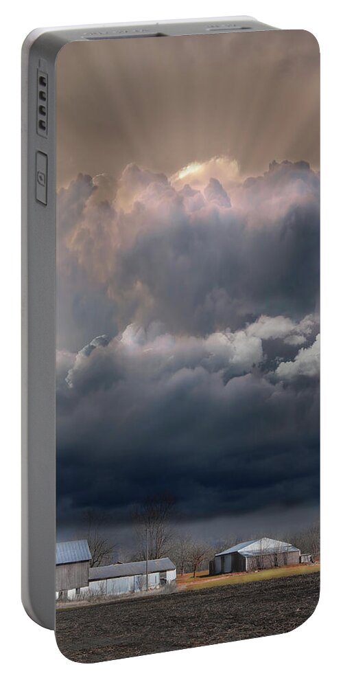 Evie Portable Battery Charger featuring the photograph Big Sky Michigan Farmland by Evie Carrier