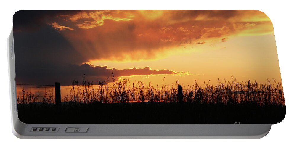 Montana Sunset Portable Battery Charger featuring the photograph Big Sky Sunset by Terri Brewster