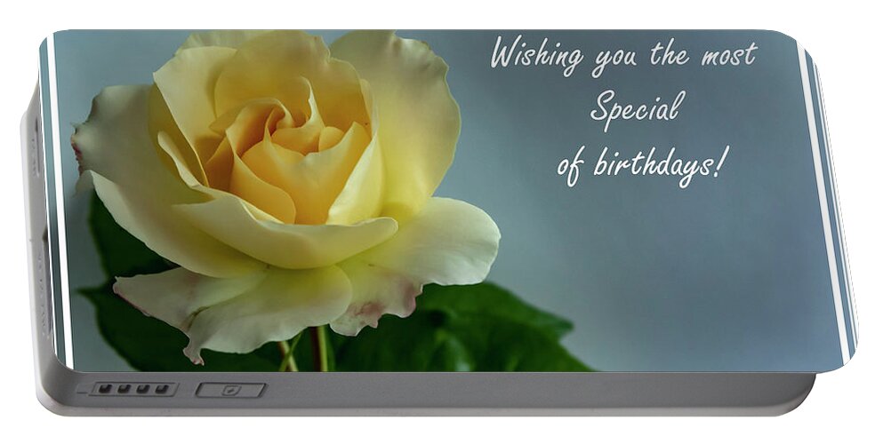 Rose Portable Battery Charger featuring the photograph Birthday Rose by Cathy Kovarik