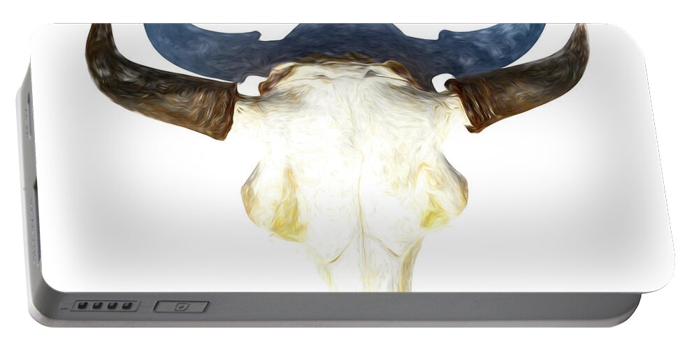 Kansas Portable Battery Charger featuring the photograph Bison Skull 003 by Rob Graham