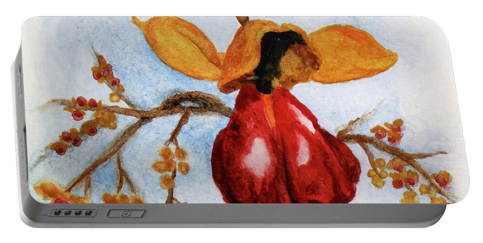 Nature Portable Battery Charger featuring the painting Bittersweet by Robert Morin
