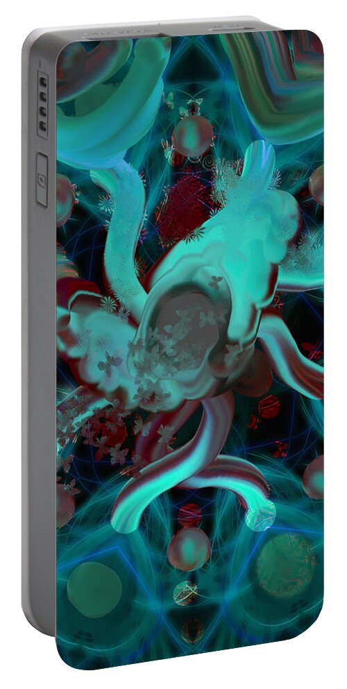 Black Hole Art Portable Battery Charger featuring the digital art Black Hole by Don Wright