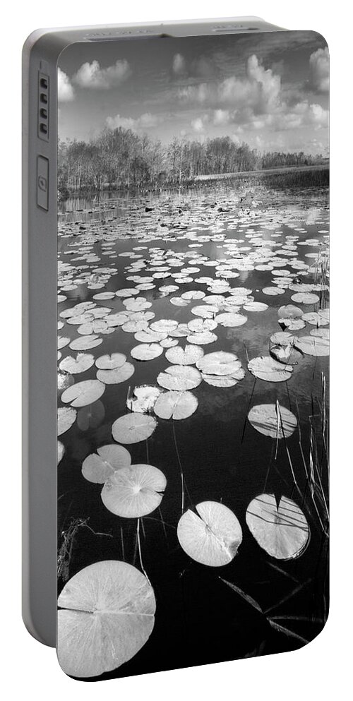 Clouds Portable Battery Charger featuring the photograph Black Water by Debra and Dave Vanderlaan