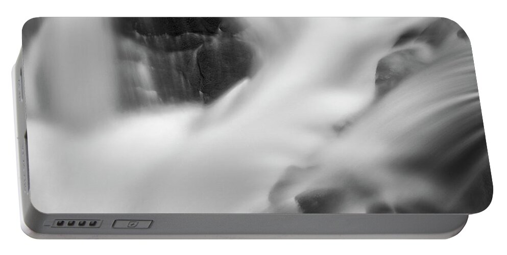 Black And White Portable Battery Charger featuring the photograph Blackstone River XXIX BW by David Gordon