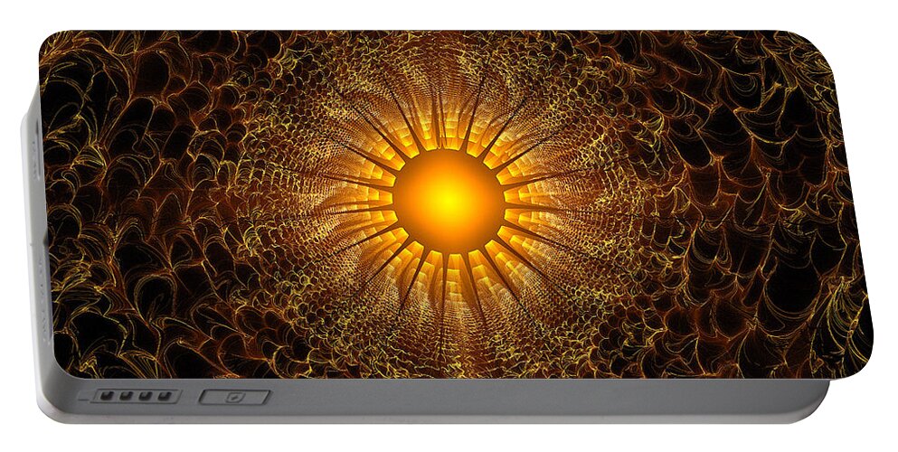 Abstract Portable Battery Charger featuring the digital art Blade Sun by Peggi Wolfe