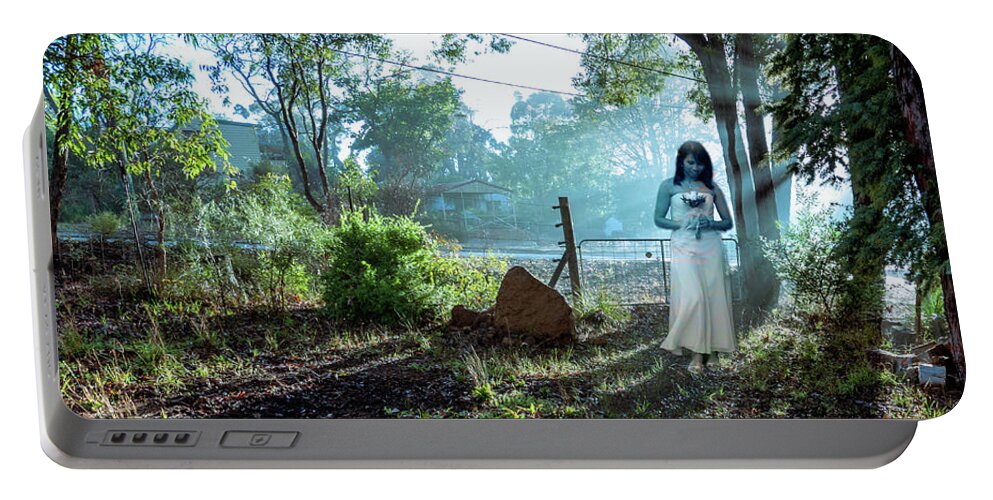 Blue Portable Battery Charger featuring the photograph Blue lady by Jeremy Holton