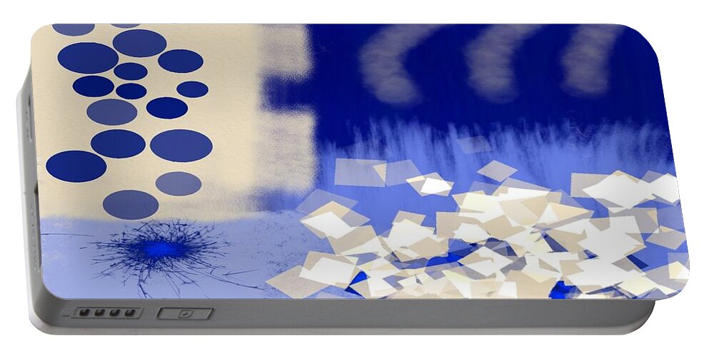 Collage Portable Battery Charger featuring the digital art Blue Quad Collage by Delynn Addams by Delynn Addams