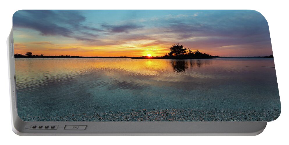Sunset Portable Battery Charger featuring the photograph Blue Shimmer by Michael Ver Sprill