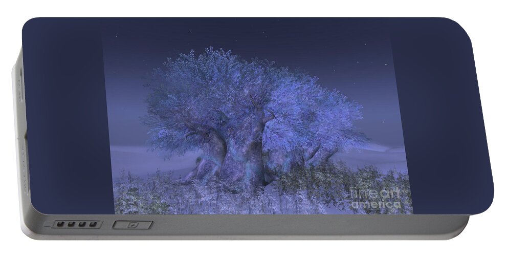 Tree Portable Battery Charger featuring the photograph Blue trees by Susanne Baumann