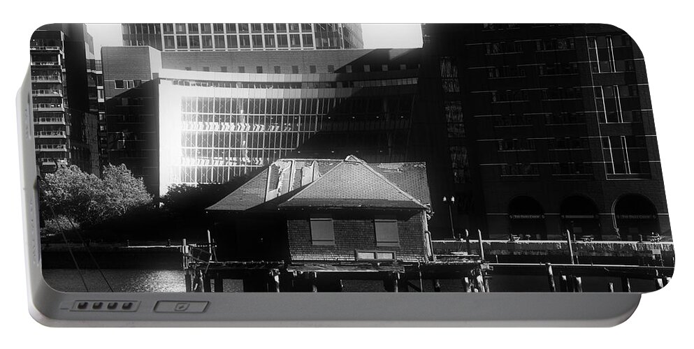 Boston Portable Battery Charger featuring the photograph Boston Fort Point Channel Contrast by Mark Valentine