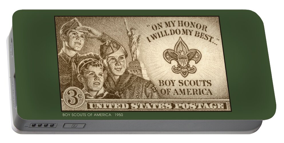 Post Office Portable Battery Charger featuring the digital art Boy Scouts 1950 by Greg Joens