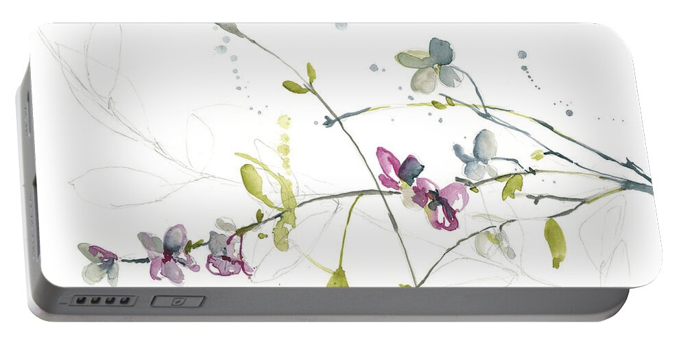 Botanical Portable Battery Charger featuring the painting Branches & Blossoms II by Jennifer Goldberger