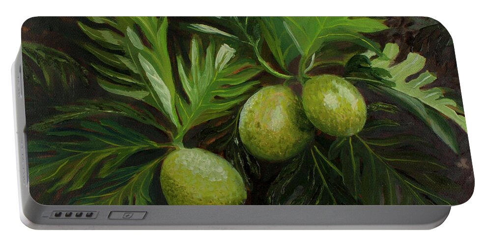 Breadfruit Portable Battery Charger featuring the painting Breadfruit by Megan Collins