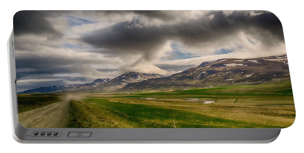 Iceland Portable Battery Charger featuring the photograph Break in the Weather by Amanda Jones