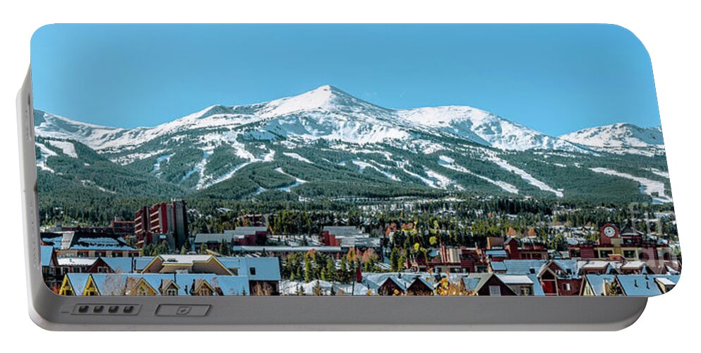 Breckenridge Colorado Portable Battery Charger featuring the photograph Breckenridge Colorado Main Peak Wide 3 to 1 Ratio by Aloha Art