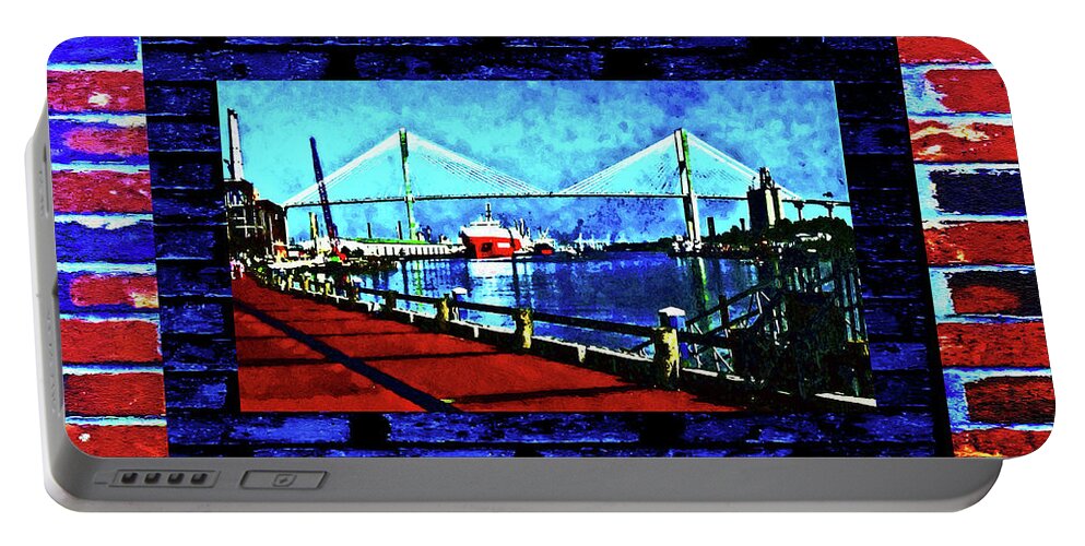 Ships Portable Battery Charger featuring the photograph Bridges and Walls by Aberjhani