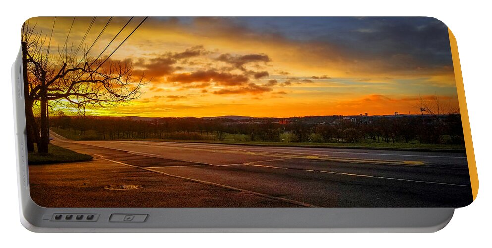 Sunrise Portable Battery Charger featuring the photograph Broadway Sunrise by Jason Fink