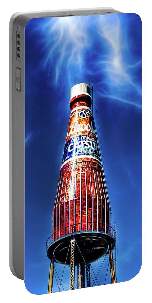 Americana Portable Battery Charger featuring the photograph Brooks Catsup Bottle Water Tower by Robert FERD Frank