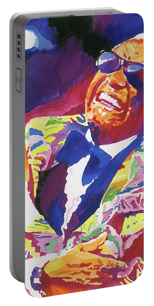 Ray Charles Portable Battery Charger featuring the painting Brother Ray Charles by David Lloyd Glover
