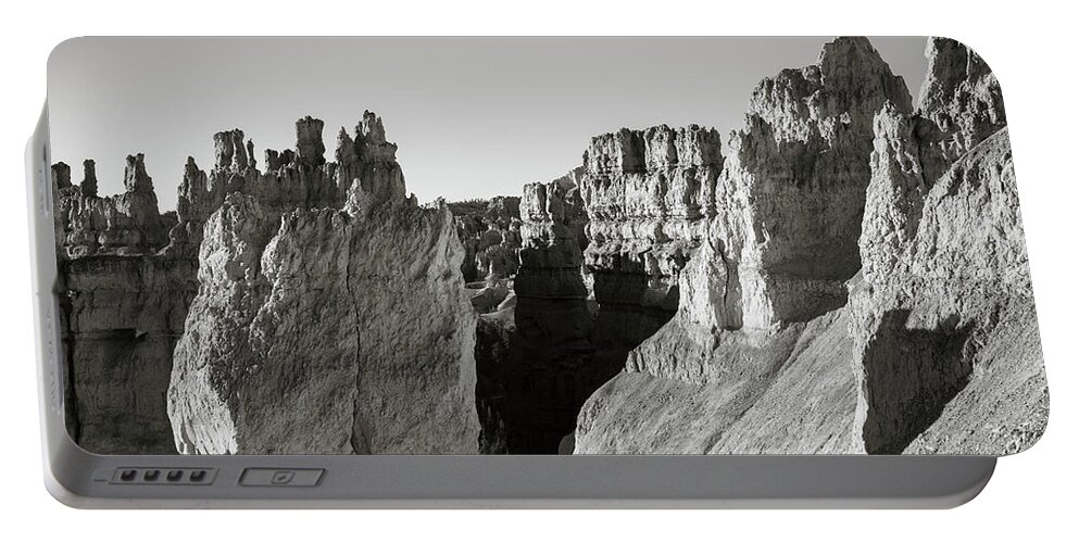 Bryce Portable Battery Charger featuring the photograph Bryce Canyon NP IX BW by David Gordon