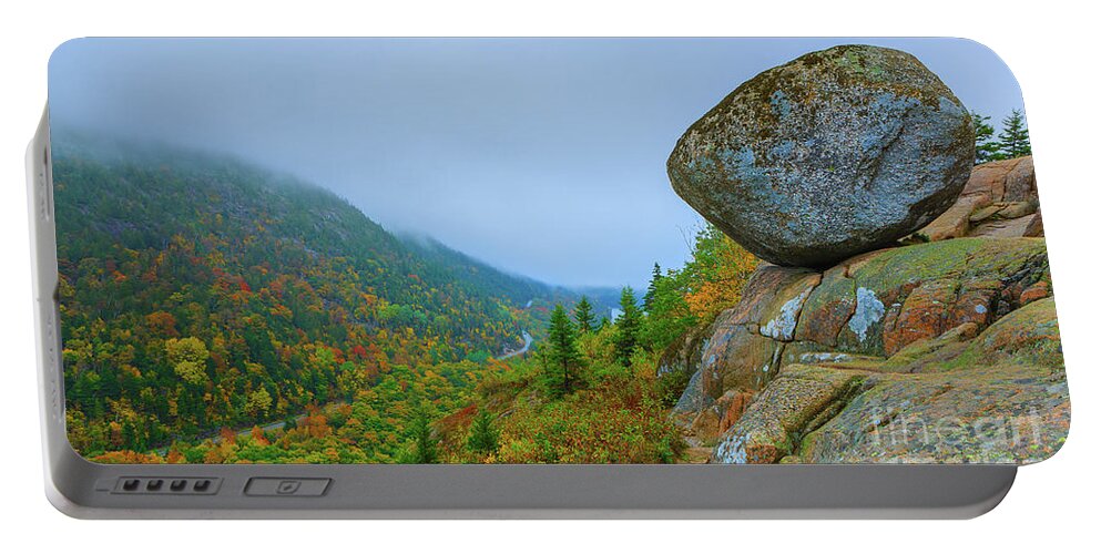 Acadia National Park Portable Battery Charger featuring the photograph Bubble Rock, Maine by Henk Meijer Photography