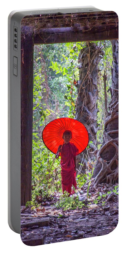 Monk Portable Battery Charger featuring the photograph Budita by Mache Del Campo