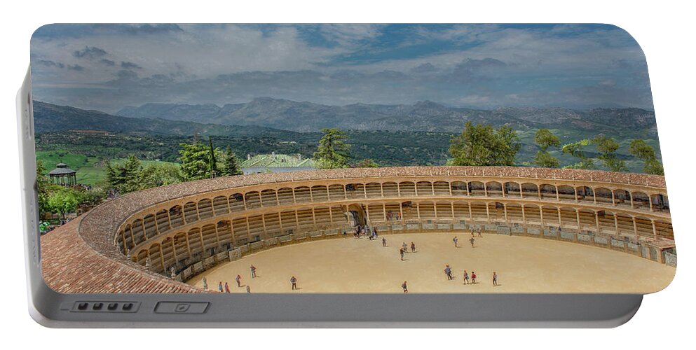 Province Of Malaga Portable Battery Charger featuring the photograph Bull Fighting Ring in Ronda, Spain by Marcy Wielfaert